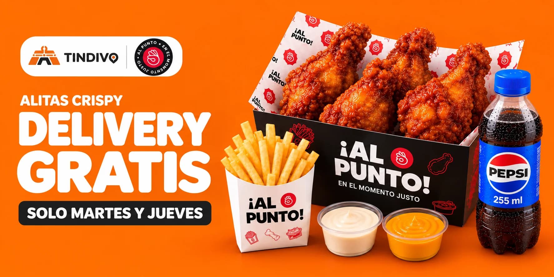 4 Alitas Crispy de Al Punto · envío gratis martes y jueves